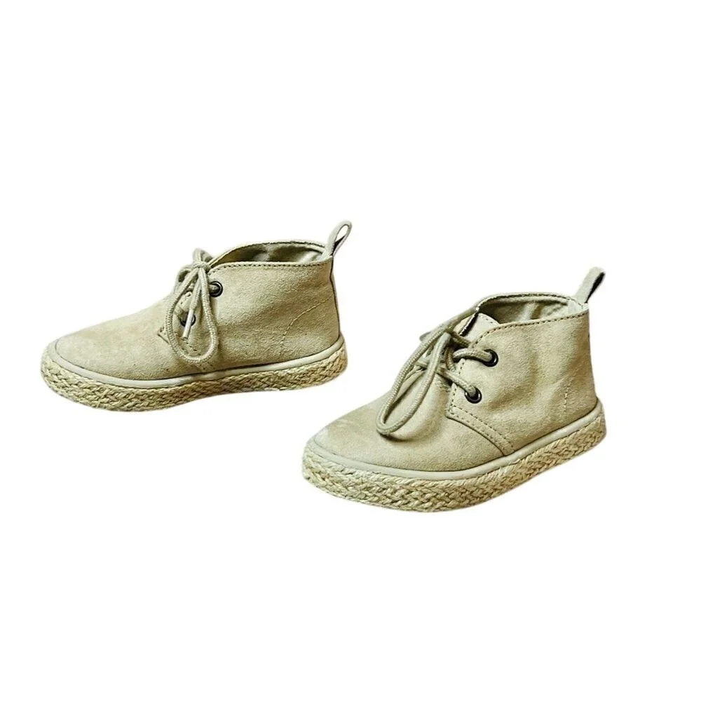 Old Navy Toddler Faux Suede Desert Espadrille High Top Beige Boots 6 Casual Boys